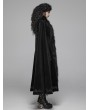 Punk Rave Black Gothic Vintage Morticia Addams Winter Warm Long Coat for Women