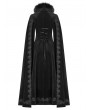 Punk Rave Black Gothic Vintage Morticia Addams Winter Warm Long Coat for Women