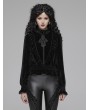 Punk Rave Black Vintage Gothic Velvet Long Sleeve Blouse for Women