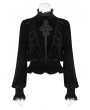 Punk Rave Black Vintage Gothic Velvet Long Sleeve Blouse for Women