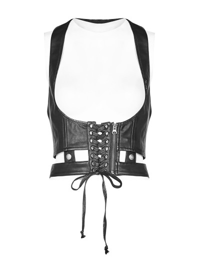 Punk Rave Black Gothic Punk PU Harness for Women