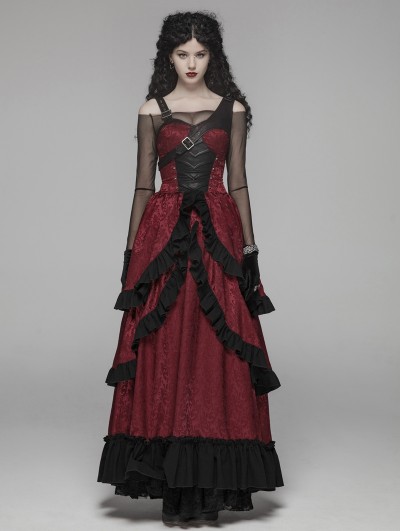 steampunk red dress