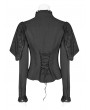 Punk Rave Black Vintage Gothic Lace Long Sleeve Shirt for Women