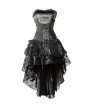 Pentagramme Black Corset High-Low Layer Skirt Gothic Party Dress