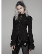 Punk Rave Black Vintage Gothic Velvet Long Sleeve Shirt for Women