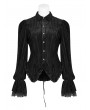 Punk Rave Black Vintage Gothic Velvet Long Sleeve Shirt for Women