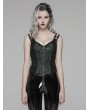 Punk Rave Green Gothic Steampunk Jacquard Corset Top for Women
