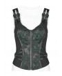 Punk Rave Green Gothic Steampunk Jacquard Corset Top for Women