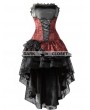 Pentagramme Wine Red Corset High-Low Layer Skirt Gothic Party Dress