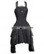 Pentagramme Black Halter Short Gothic Party Dress with Irregular Skirt