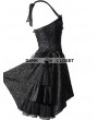Pentagramme Black Halter Short Gothic Party Dress with Irregular Skirt