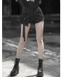 Punk Rave Black Street Fashion Gothic Punk Shorts with Detachable Pocket