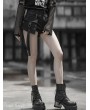 Punk Rave Black Street Fashion Gothic Punk Shorts with Detachable Pocket