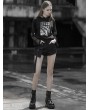 Punk Rave Black Street Fashion Gothic Punk Shorts with Detachable Pocket