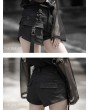 Punk Rave Black Street Fashion Gothic Punk Shorts with Detachable Pocket