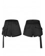 Punk Rave Black Street Fashion Gothic Punk Shorts with Detachable Pocket