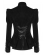 Punk Rave Black Vintage Gothic Lace Velvet Short Coat for Women