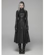 Punk Rave Black Gothic Dark Punk Long Coat for Women