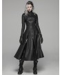 Punk Rave Black Gothic Dark Punk Long Coat for Women