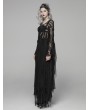 Punk Rave Black Gothic Punk Long Asymmetric Lace Dress