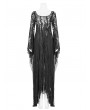 Punk Rave Black Gothic Punk Long Asymmetric Lace Dress