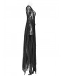 Punk Rave Black Gothic Punk Long Asymmetric Lace Dress