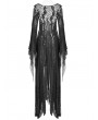 Punk Rave Black Gothic Punk Long Asymmetric Lace Dress