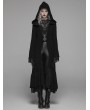 Punk Rave Black Gothic Thick Woolen Long Hooded Cardigan for Women