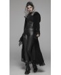 Punk Rave Black Gothic Thick Woolen Long Hooded Cardigan for Women