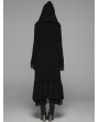 Punk Rave Black Gothic Thick Woolen Long Hooded Cardigan for Women