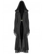 Punk Rave Black Gothic Thick Woolen Long Hooded Cardigan for Women