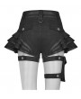Punk Rave Black Steampunk Shorts for Women