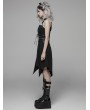 Punk Rave Black Dark Gothic Punk Halter Asymmetrical Dress