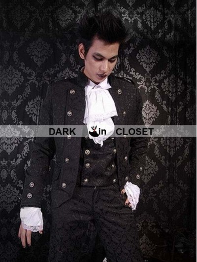 Pentagramme Black Pattern Short Gothic Jacket for Men