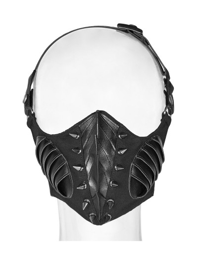 Punk Rave Black Gothic Punk Dark Rivet Mask for Women