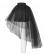 Punk Rave Black Gothic Tulle High-Low Skirt 