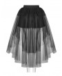 Punk Rave Black Gothic Tulle High-Low Skirt 