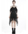 Dark in Love Black Elegant Gothic Lace Off-the-Shoulder Short Dress