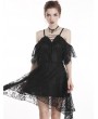 Dark in Love Black Elegant Gothic Lace Off-the-Shoulder Short Dress