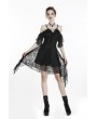 Dark in Love Black Elegant Gothic Lace Off-the-Shoulder Short Dress