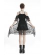 Dark in Love Black Elegant Gothic Lace Off-the-Shoulder Short Dress