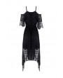 Dark in Love Black Elegant Gothic Lace Off-the-Shoulder Short Dress