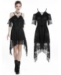 Dark in Love Black Elegant Gothic Lace Off-the-Shoulder Short Dress