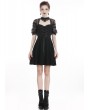 Dark in Love Black Sweet Gothic Lace Short Dress with Choker