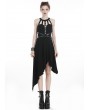 Dark in Love Black Gothic Punk Harness Style Asymmetrical Dress