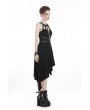 Dark in Love Black Gothic Punk Harness Style Asymmetrical Dress