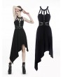 Dark in Love Black Gothic Punk Harness Style Asymmetrical Dress