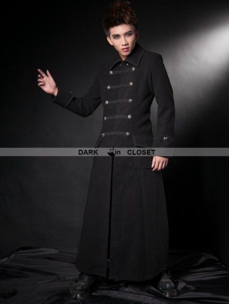 Pentagramme Black Gothic Detachable Shawl Mens Winter Cape Coat ...