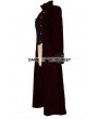 Pentagramme Wine Red Double Breasted Gothic Long Coat for Women