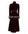 Pentagramme Wine Red Double Breasted Gothic Long Coat for Women